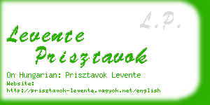 levente prisztavok business card